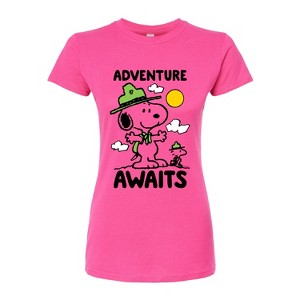 Women's - Peanuts - Adventure Awaits Fitted Graphic T-Shirt - 1 of 3
