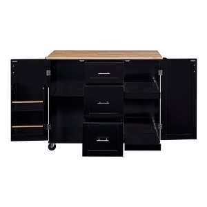 NicBex 50Inch Rolling Kitchen Island with 3 Drawer,2 Slide-Out Shelf and Internal Storage Rack - 1 of 4