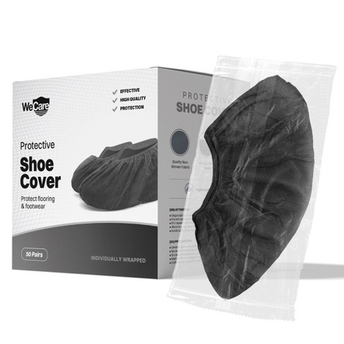 Wecare Black Disposable Shoe Covers, Non Slip, For Indoors, Outdoors,  Repair Work, Realtors - 50 Individually Wrapped Pairs : Target
