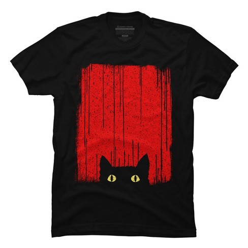 Men s Design By Humans Black Cat By Clingcling T shirt Target