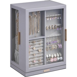 360° Rotating Jewelry Box with 7 Drawers, Spacious Vertical Jewelry Organizer with Glass Window - 1 of 4