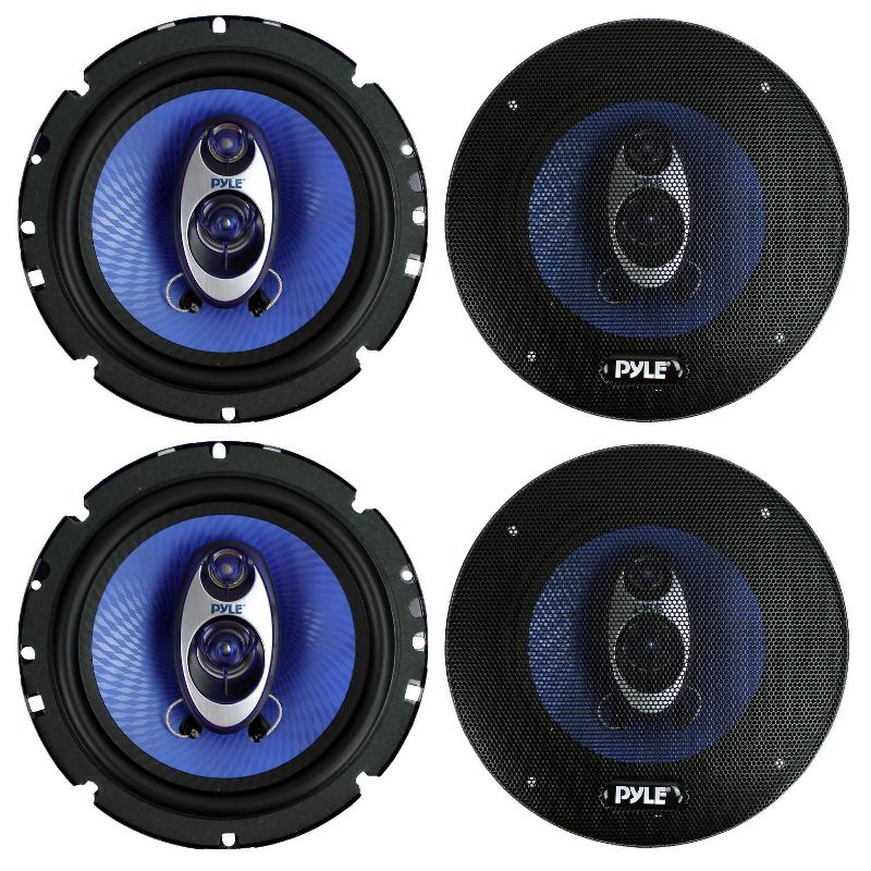 Pyle PL63BL 6.5" 720 Watt 3-Way Car Audio Coaxial Speakers Blue Stereo, 1 of 7