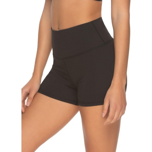 AHIA CROSSOVER SCULPT SHORTS IN BLACK