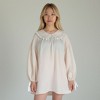 Anna-Kaci Lounge Women's Gingham Long Sleeve Nightgown with Peter Pan Collar and Ribbon Trim Detail - 2 of 4