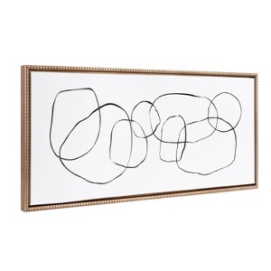 Kate & Laurel All Things Decor 18"x40" Sylvie Beaded Dancing Circles Framed Canvas by Teju Reval Gold : SnazzyHues Geometric Wall Decor - 1 of 4