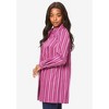 Roaman's Women's Plus Size Plus Size Kate Tunic Shirt – Long Sleeve Classic Button-Down With Flowy, Longline Fit - 4 of 4