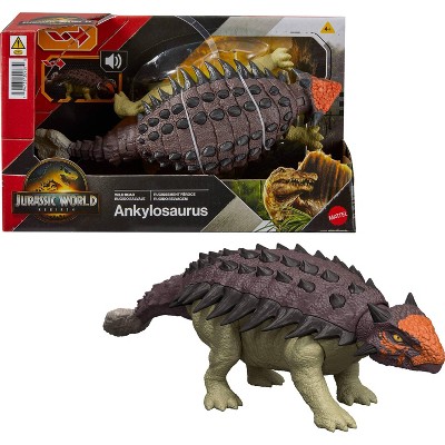 Jurassic World Rebirth Wild Roar Ankylosaurus Dinosaur Toy, Tail Attack Motion & Sound