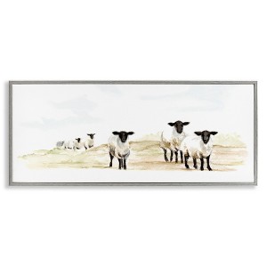 Stupell Industries Sheep Farm Flock Children's Nursery Watercolor Painting Black Framed Giclee Art - 1 of 4
