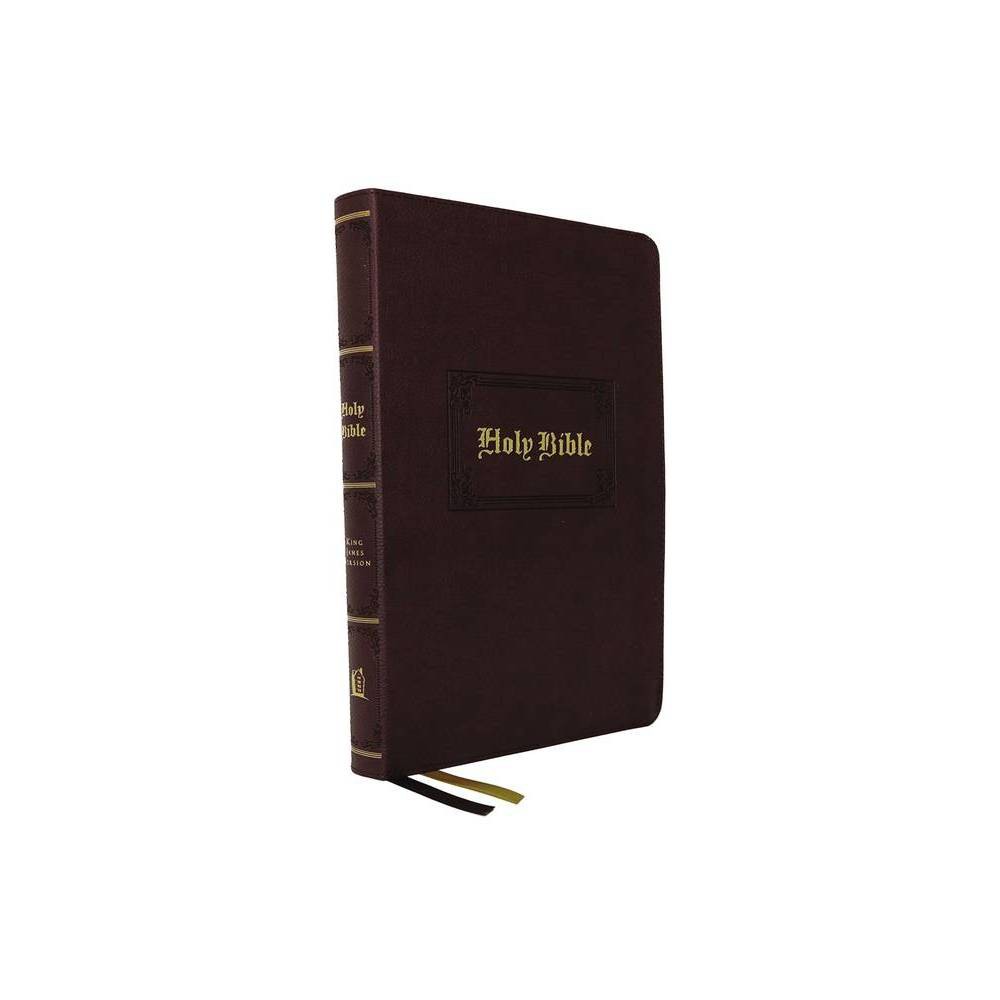 Kjv, Thinline Bible, Large Print, Vintage Series, Leathersoft, Brown, Red Letter, Comfort Print - by Thomas Nelson (Leather Bound)