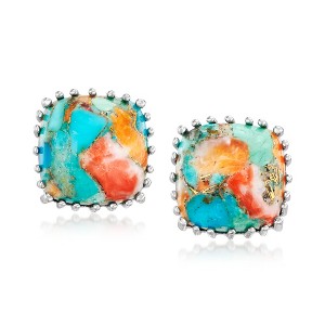 Ross-Simons Turquoise Stud Earrings in Sterling Silver - 1 of 3