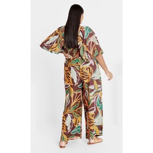 Women's Plus Size Peta Print Top - cocoa | CITY CHIC - 1 of 4
