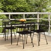 vidaXL Garden Dining Set Black Steel, Polyethylene, Tempered Glass - 55.1" Table Length Black 4 Items - 2 of 4
