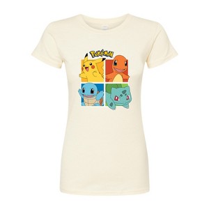 Women's - Pokémon - Starter Pokémon Character Grid Fitted Graphic T-Shirt - 1 of 3