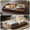 Garnen Walnut Wood Serving Tray with Handles, Rectangular Wooden Tray for Ottoman, Coffee Table, Breakfast in Bed & Patio, Wooden Serving Trays, Brown - 3 of 4