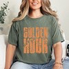 Golden Hour Block Distressed - Women's Garment Dyed Graphic T-Shirt - 3 of 4