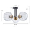 LLHZSY 20" Glass Semi Flush Mount Ceiling Light Black & Gold - Modern 3-Light Fixture Decor - 3 of 4