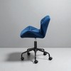 Mshliw Velvet Tufted Swivel Office Chair with Adjustable Height, Dining Chair, Black Metal Base & Casters for Home or Workspace - 4 of 4