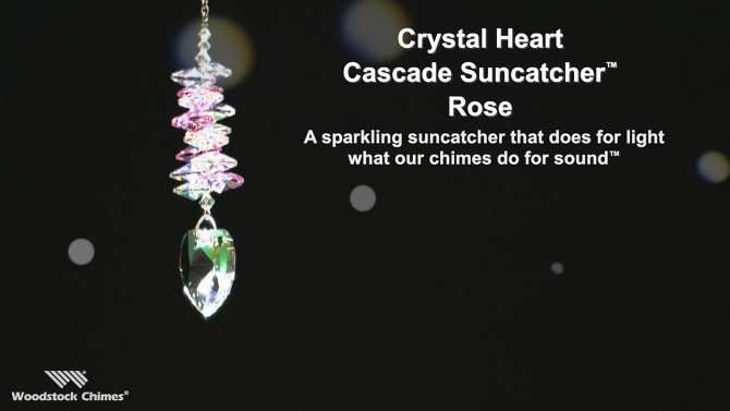 Woodstock Wind Chimes Woodstock Rainbow Makers Collection, Crystal Heart Cascade, 4'' Crystal Suncatcher, 2 of 7, play video
