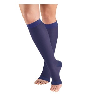 Truform Sheer Compression Stockings, 15-20 mmHg, Women's Knee High Length, Open Toe, 20 Denier - 1 of 4