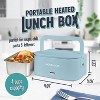 Nostalgia 32-Ounce Portable Heated Electric Lunch Box – Leak-Proof Silicone Sealed Lid, Foldable Carry Handle, Detachable Cord – Chambray - 2 of 4