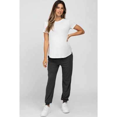 PinkBlush Charcoal Maternity Band Jogger Pants