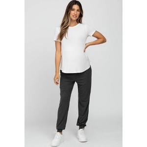 PinkBlush Charcoal Maternity Band Jogger Pants - 1 of 4