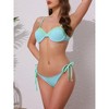 INSPIRE CHIC Women's Contrast Color Ribbed Bikini Sets, Triangle Bottom Swimwear Bathing Suits 1 Set - 2 of 4