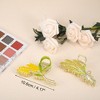 Unique Bargains Women's Flower Metal Hair Claw Clip Yellow 2 Pcs - 3 of 4