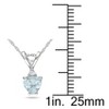 EVERLY JEWELRY | 10k White Gold Diamond and Aquamarine Heart Shaped Pendant with Chain - 2 of 4