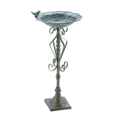 13.75" Speckled Iron Birdbath Green - Zingz & Thingz