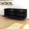 Modern 54.7" TV Stand with Open Storage and 1 Door, Compact Media Console Cabinet for Living Room,Particle Board -Brown - 2 of 4