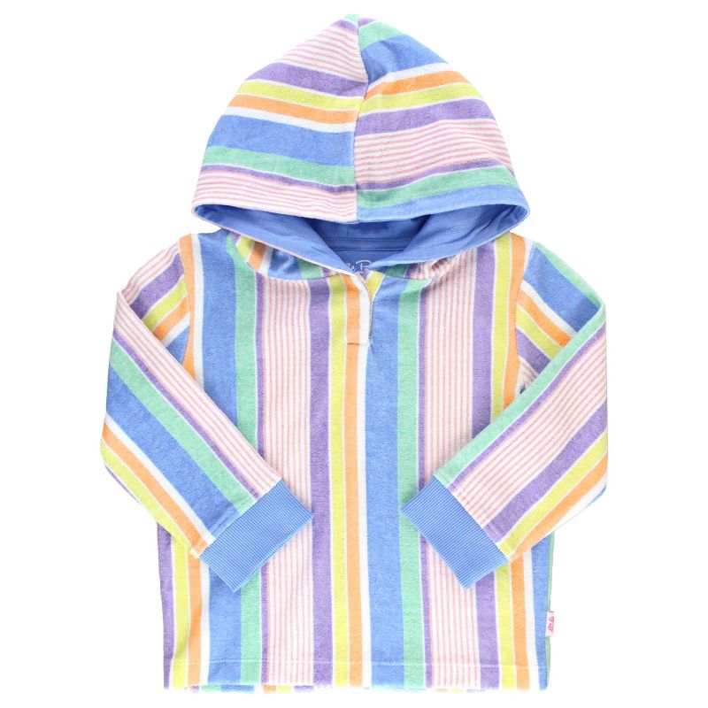 RuffleButts Girls Terry Knit Hooded Sweatshirt, 1 of 4