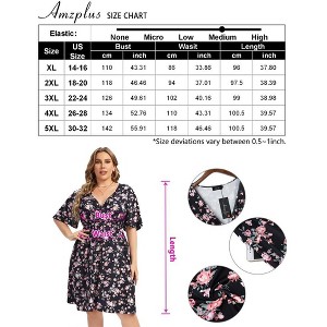Women's V Neck A-Line Knee Length Wrap Dress Swing Dresses - 1 of 1