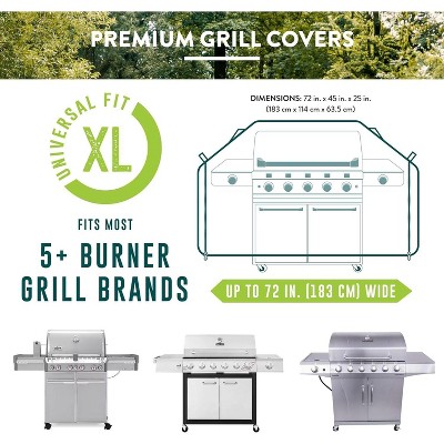 Premium Black Heavy-Grade UV Blocking 72 Inch BBQ Grill Cover