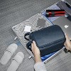 Large Capacity Toiletry Bag for Men, Leather Hanging Toiletry Organizer Cosmetics Makeup Bag, Blue - 4 of 4