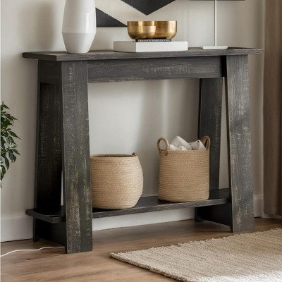 Hommoo Farmhouse 2-Tier Narrow Console Table