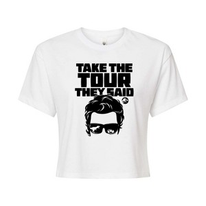 Women's - Jurassic Park - Take The Tour They Said- Juniors Cropped Graphic T-Shirt Cropped Graphic T-Shirt - 1 of 4