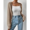 Coolmee Women's Open Front Ribbed Knit Crop Bolero Drop Shoulder Long Sleeve Loose Fit Knitted Crop Cardigan Shrug - 4 of 4
