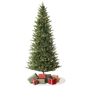 Alpine Pine 6.5ft Christmas Tree Pre-Lit Artificial with 1,489 Branch Tips & 382 Low-Voltage Warm LED Lights, Foldable Stand - 1 of 4