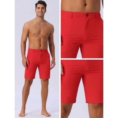 INSPIRE CHIC Men's Summer Casual Lightweight Flat Front Slim Fit Board Shorts Red 38 — фото 4