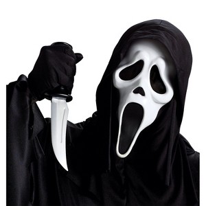 Adult Scream Ghostface with Knife Costume Mask -  - White - 1 of 2