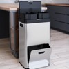 56L Stainless Steel Kitchen Trash Can - 3 Compartments Pedal Recycling Bin with Removable Buckets - Perfect for Home, School & Hospital Use - 3 of 4