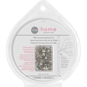 Dritz 7/16" x 5-Yards 75ct Home Smooth Decorative Nailhead Trim Nickel: Metal Craft Embellishments, Ages 12+ - 1 of 4