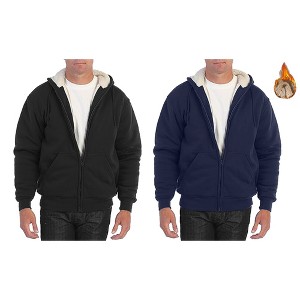 Rudoplh  Men's Modern Fit Heavyweight Hoodie With Faux Shearling Lining-2 Pack - 1 of 2