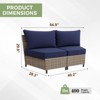 EAGLE PEAK Coastal Vista Curved Outdoor Wicker Sofa with Cushions, Patio Furniture Sets Outdoor Sectional Patio Conversation Set - 2 of 4