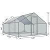 ROOMTEC Large Metal Chicken Coop, Walk-in Chicken Run Outside Galvanized Wire Poultry Chicken Hen Pen Spire Cage with Cover - 3 of 4