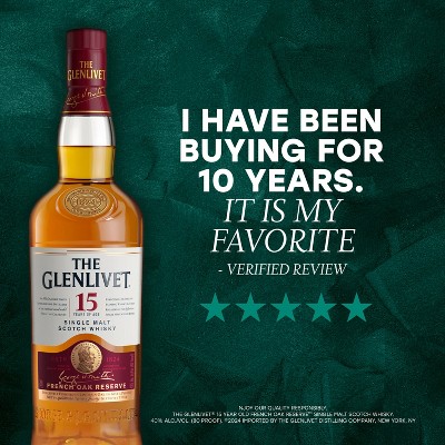 The Glenlivet 15yr Single Malt Scotch Whisky - 750ml Bottle