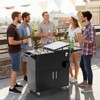 Karl Home80 Qt Patio Cooler Cart With Cabinet And Foldable Side Table - 2 of 4