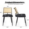 FURNIinspire Accent Chairs Set of 2, Mid-Century Modern Kitchen Chairs with Rattan Backrest, Kitchen, Living Room, Black, 21.3"*19.3"*31.1" - 3 of 4