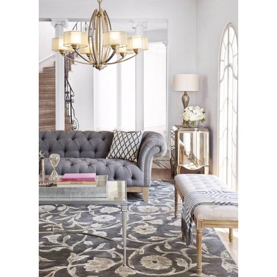 Elysian 20" Gold Mirrored Round Accent Table with Cross Bar Base